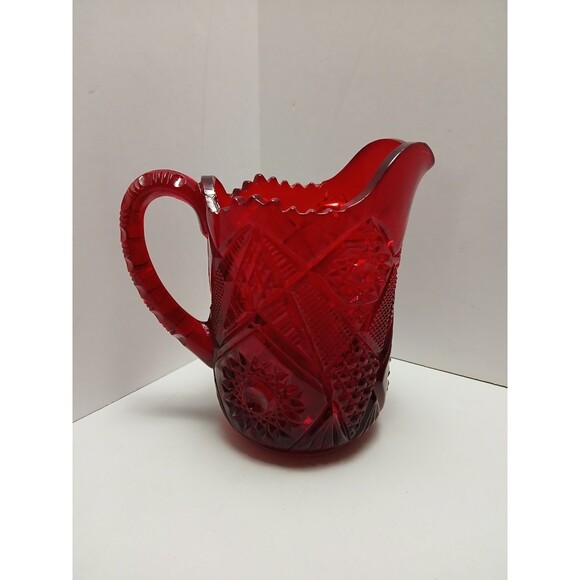 Vintage Westmoreland Ruby Red Amberina Glass 6" Pitcher Glows! - Picture 3 of 15